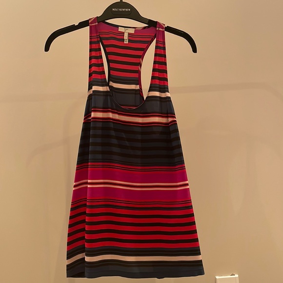 Joie, silk, colourful, striped, racer back tank. Sz S - Picture 1 of 4